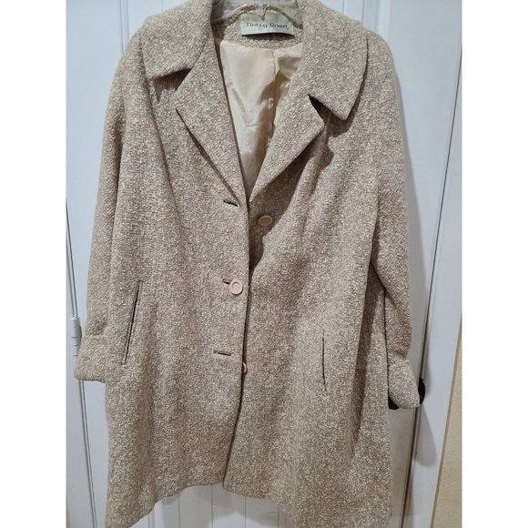Coat VTG 1960s Betty Rose Green Wool Tweed Button Overcoat Long Womens Size xl - Picture 2 of 12
